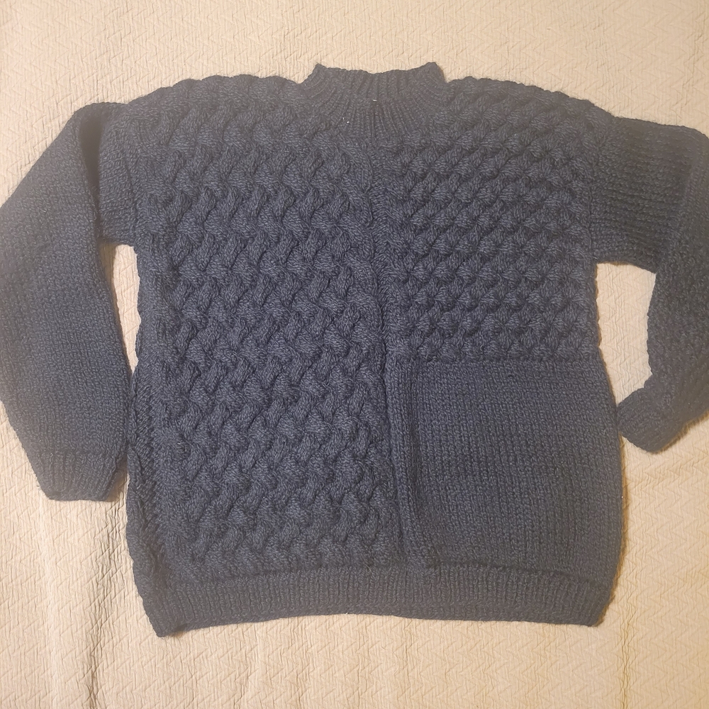 Womens Black Cable Knit Sweater